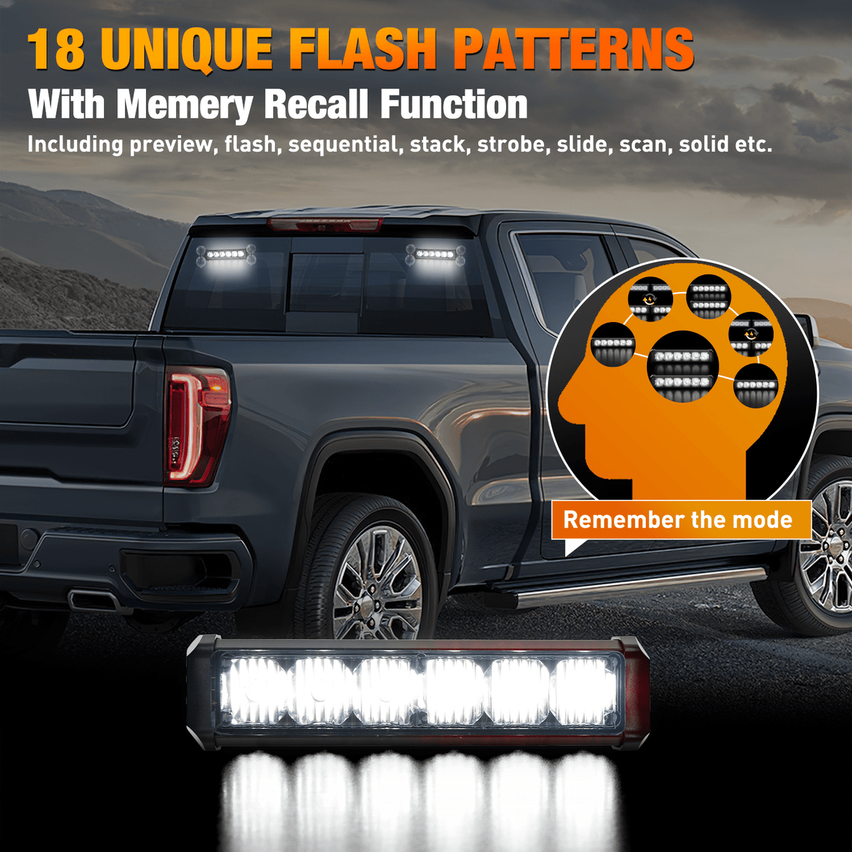 Nilight 12LED Emergency Strobe Traffic Advisor Light Bar 2 in 1 White Dash Warning Safety Flashing Lights Front/Rear Windshield Construction Lights for Trucks Cars Plow Police Firefighter Vehicles