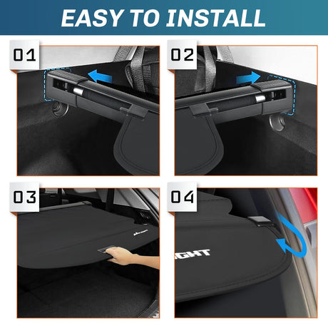 Nilight 2019-2023 Jeep Cherokee Accessories Retractable Trunk Cargo Cover With Trunk Storage Net