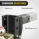 Nilight Adjustable Tri-Ball Trailer Hitch Mount 8 Inch Drop/Rise Hitch 1-7/8Inch 2Inch 2-5/16Inch Fits 2-Inch Receiver 15000lbs GTW for Heavy Duty Truck with Anti-Theft Pin