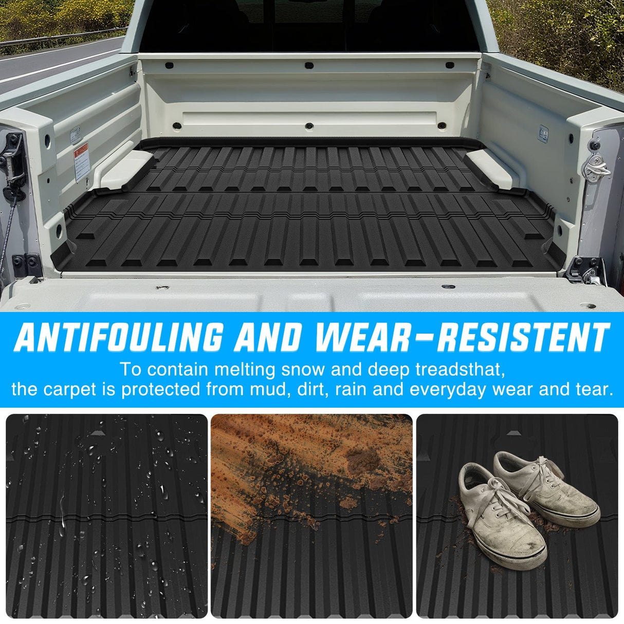 Nilight Truck Bed Mat 5.3 FT for 2017-2025 Honda Ridgeline, TPE Heavy-Duty Pick-up Bed Liner for Honda Accessories, Anti-Slip Texture, All Weather Protection