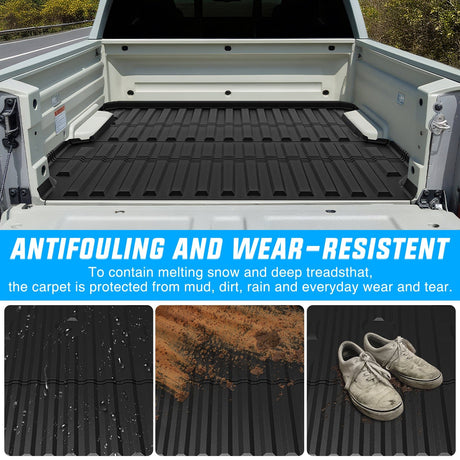 Nilight Truck Bed Mat 5.3 FT for 2017-2025 Honda Ridgeline, TPE Heavy-Duty Pick-up Bed Liner for Honda Accessories, Anti-Slip Texture, All Weather Protection