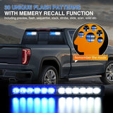 Nilight 24LED Emergency Strobe Traffic Advisor Light Bar 2 in 1 Blue White Dash Warning Safety Flashing Lights Front/Rear Windshield Construction Lights for Trucks Cars Plow Police Vehicles