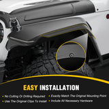 Nilight Fender Flares Extensions Set Compatible with 2018 2019 2020 2021 2022 2023 2024 Wrangler JL and JLU Unlimited 2/4 Doors (Only for High Wheel Arches) Off-Road Widened Front Rear Flat 4 PCS