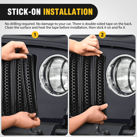 Nilight 7Pcs Front Grille Trims Inserts Cover Guard Fit for 1997 1998 1999 2000 2001 2002 2003 2004 2005 2006 Wrangler TJ & Unlimited
