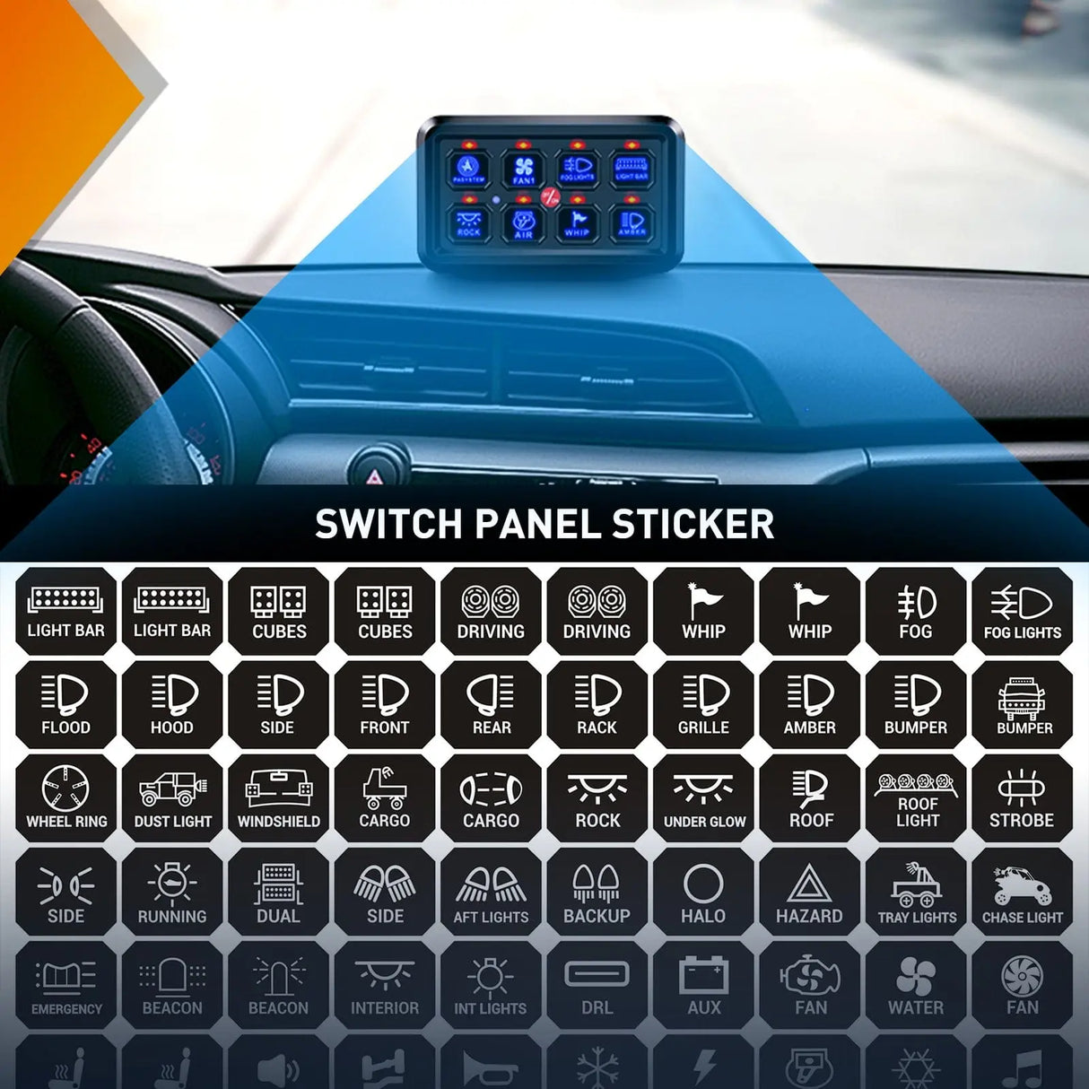 120PCS Switch Panel Stickers For 6/8 Gang Switch Panel Nilight