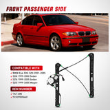 741-485 Power Window Regulator/Motor Front Passenger Side Compatible with BMW E46 325i 328i 330i 1999 2000 2001 2002 2003 2004 2005 Sedan