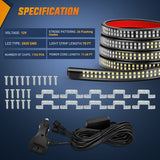 Nilight 2PCS 70 Inch Emergency Strobe Light Strip 1125 LED Running Board Lights Red White Flexible Side Flashing Warning Caution Safety Waterproof for Truck Construction Vehicles Pickup