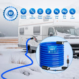 Nilight 100FT Heated Water Hose RV 5/8inch Inside Diameter -45°F Freeze Protaction Antifreeze Garden Drinking Hoses with Saving Thermostat and Smart Heat System for Winter Camper Supply Accessories
