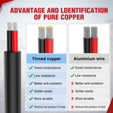 Wiring Harness Kit 100FT 16AWG Oxygen-Free Copper Wire Red Black Electrical Wire Stranded PVC Cord 2 Conductor Parallel 300V DC Flexible Extension Cords