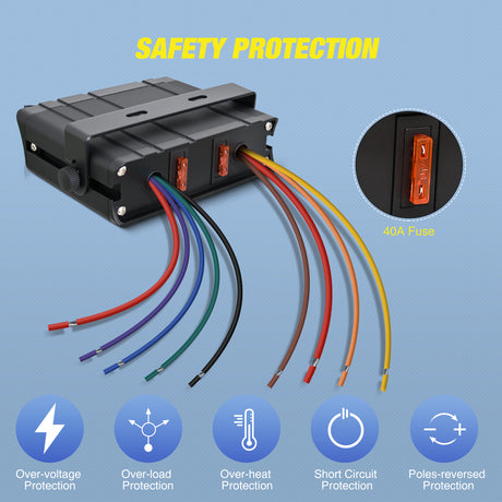 Rocker Switch 6 Gang Rocker Switch Box Waterproof SPST Toggle Panel Blue LED 12V 24V 20A 60Amp Max for Automotive Cars Vehicles Boats RVs Campers SUVs