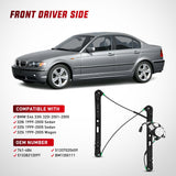 Nilight 741-484 Power Window Regulator/Motor Front Driver Side Compatible with BMW E46 325i 328i 330i 1999 2000 2001 2002 2003 2004 2005 Sedan
