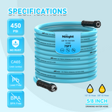 Nilight RV Parts RV Water Hose 75FT Garden Drinking Hoses with Storage Bag Leakproof Anti-Kink 5/8 Inch Inner Diameter Flexible Lightweight Freshwater Hose for RVs Campers Travel Trailer Boat Car Wash Accessories