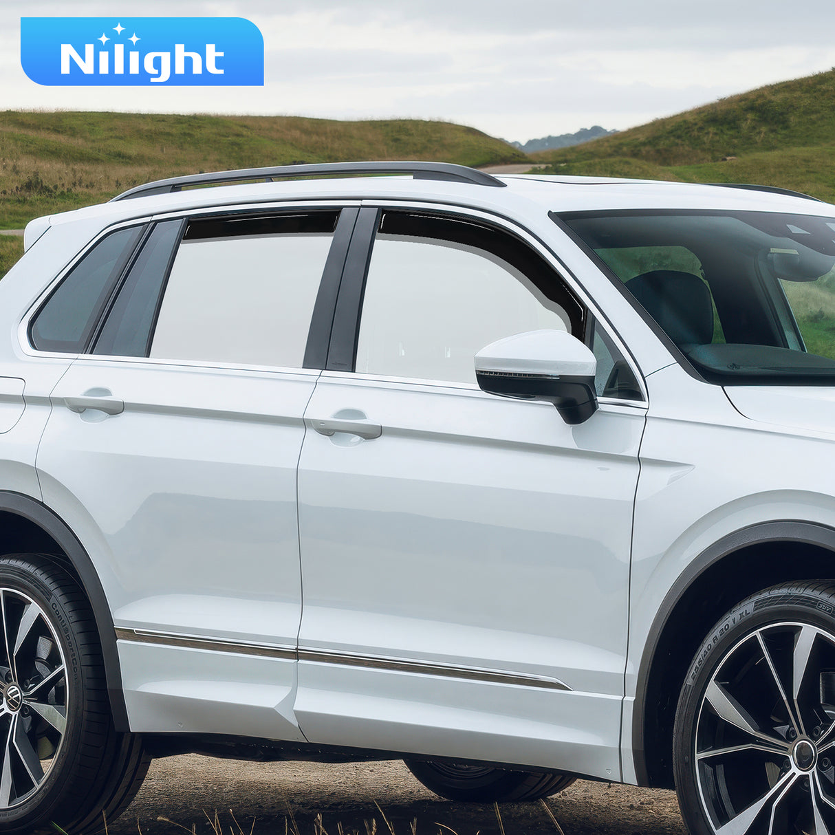 Rain Guards Vent Window Visors for Volkswagen (VW) Tiguan 2018 2019 2020 2021 2022 2023 2024（5-Seat Only）, in-Channel Rain Guards, Original Window Deflectors-4PCS