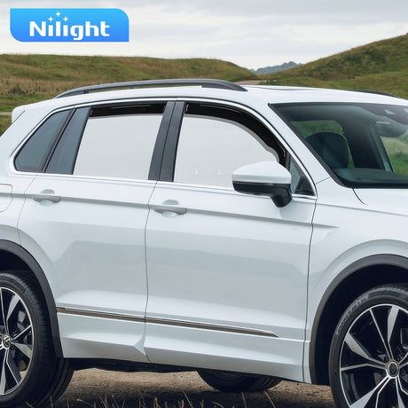 Rain Guards Vent Window Visors for Volkswagen (VW) Tiguan 2018 2019 2020 2021 2022 2023 2024（5-Seat Only）, in-Channel Rain Guards, Original Window Deflectors-4PCS