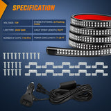 Nilight 2PCS 70 Inch Emergency Strobe Lights Strip 1125 LED Running Board Marker Light Red Blue Flexible Side Flashing Warning Caution Safety Waterproof for Truck Construction Vehicles Pickup