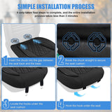 Car Seat Cushion Cover Black Leather Front Seats with Wings Waterproof and Anti-Slip with Storage Bag Wrapped Bottom Suitable for Cars Sedan Van SUV Truck