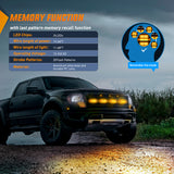 Nilight 4PCS LED Strobe lights 12V 24V Sync Feature Amber 24LED Emergency Hazard Warning Lights with Controller Hard Wire or Cigarette Lighter Plug for Car Truck RVs Campers