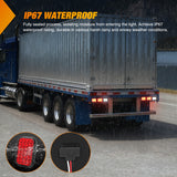 Tail Brake Turn Reverse Lights 6 Pcs 5 X 3 Inch 24 Led Red & White Rectangular Trailer Tail Light