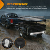 Tail Brake Turn Reverse Lights 2 Pcs 5 X 3 Inch 24 Led White Rectangular Trailer Tail Light