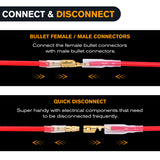 Nilight 400PCS 3.9mm Bullet Connectors Male and Female Brass Wire Terminals Connector with Insulation Cover for 22-16AWG Electrical Wiring Motorcycle Motorbike Car Truck Boats