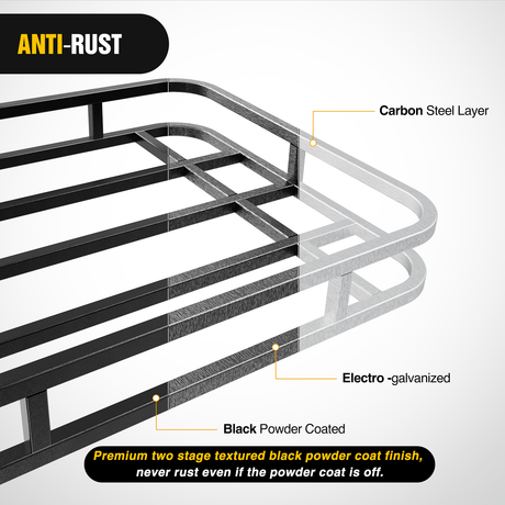 32¡Á26¡Á4 Inch RV Bumper Mounted Cargo Rack Carrier with Net Fits 4-inch or 4-1/2-inch Bumpers Nilight