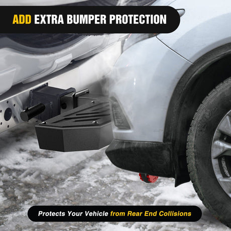 Trailer Hitch Hitch Step 2 Inch Receiver Universal Trailer Hitch Step Armor with Anti-Theft D-Ring Shackle Hitch Lock Stabilizer Anti-Slip Design Rear Bumper Guard for Pickups Trucks Vans SUVs ATVs
