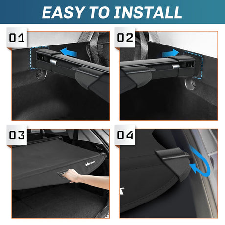 Nilight 2020-2025 Kia Telluride Retractable Trunk Cargo Cover With Trunk Storage Net
