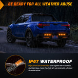 9 LED Marker Tail Trailer Light Bar 14.2Inch 2 PCS Amber Clearance Identification Running Mark ID Rear Stainless Steel Bracket for 12V Pickup Truck RV Boat
