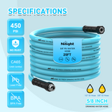 Nilight RV Parts RV Water Hose 25FT Garden Drinking Hoses with Storage Bag Leakproof Anti-Kink 5/8 Inch Inner Diameter Flexible Lightweight Freshwater Hose for RVs Campers Travel Trailer Boat Car Wash Accessories