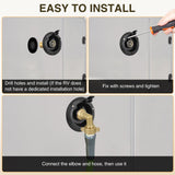 Nilight RV City Water Inlet with Check Valve 1/2Inch NPT Male to 3/4Inch GHT Female Brass City Water Fill Inlet Flange Connection Fittings for RV Camper Trailer Marine Hose Water Inlet Connector Replacement