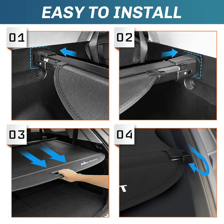 Nilight 2017-2022 Chevrolet Blazer Retractable Trunk Cargo Cover With Trunk Storage Net