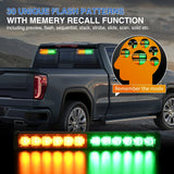 Nilight 24LED Emergency Strobe Traffic Advisor Light Bar 2 in 1 Amber Green Dash Warning Safety Flashing Lights Front/Rear Windshield Construction Lights for Trucks Cars Plow Police Vehicles