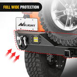 Front Bumper 2007 2008 2009 2010 2011 2012 2013 2014 2015 2016 2017 2018 Jeep Wrangler JK & Unlimited (2/4 Doors) Rear Bumper Hitch Receiver 2Pcs LED Lights Pods D-rings