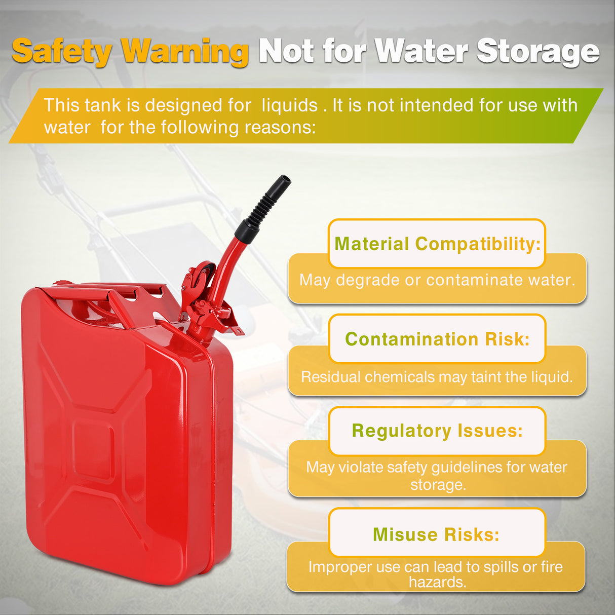 Gas Can Metal Gas Can 5 Gallon with Spout System and Handle, 20 Litre Metal Container for Gasoline Trucks Cars ATV Motorcycle Equipment, No Spill Steel Safety Gas Fuel Cans Red, 1 Pack