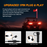 Nilight RGB Whip Light 1PC 5FT Lighted Antenna Whips with Remote & App Control DIY Chasing Patterns Brake Reverse Lights for ATV UTV Polaris RZR Can-am Dune Buggy Pickup Trucks Jeep