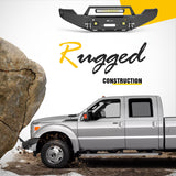 Nilight Front Bumper Compatible for 2011 2012 2013 2014 2015 2016 Ford 3rd Gen F250 F350 F450 with Winch Plate Sensor Holes 3 LED Lights and D-rings