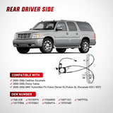 Nilight Power Window Regulator with Motor Rear Driver Side,Compatible with Cadillac Escalade/Chevy Tahoe/GMC Yukon 2002 2003 2004 2005 2006,Rear Left,748-228
