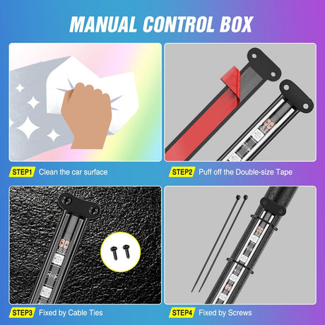 Nilight 72 LED Interior Car Strip Lights RGB-IC Dream Color 12V DC with App RF Remote Control Multicolor Under Car Dash Lighting 2 Lines Design Music Sync Mode for Cars Truck ATV UTV