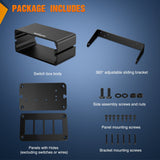 Nilight 4 Gang Rocker Switch Box 4 Holes Panel Detachable Installation Housing Waterproof Aluminum Rotatable Mount Bracket 12V 24V DIY Toggle Switches Voltmeter USB Socket for Boats Cars RVs Trucks