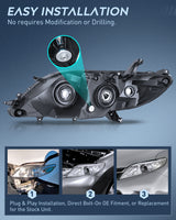 Nilight Headlight Assembly Compatible with 2011 2012 2013 2014 2015 2016 2017 2018 2019 2020 Toyota Sienna Chrome Housing Clear Reflector Clear Lens Headlights Replacement