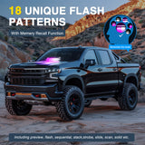 12LED Traffic Advisor Strobe Light Bar Purple White Emergency Warning Hazard Safety Dash Front/Rear Windshield Flashing Lights for Cars Trucks Police Firefighter Plow Construction Vehicles