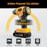 Nilight Cordless Tire Inflator 20V Rechargeable Air Compressor with Digital Gauge 150PSI Includes 12V Adapter