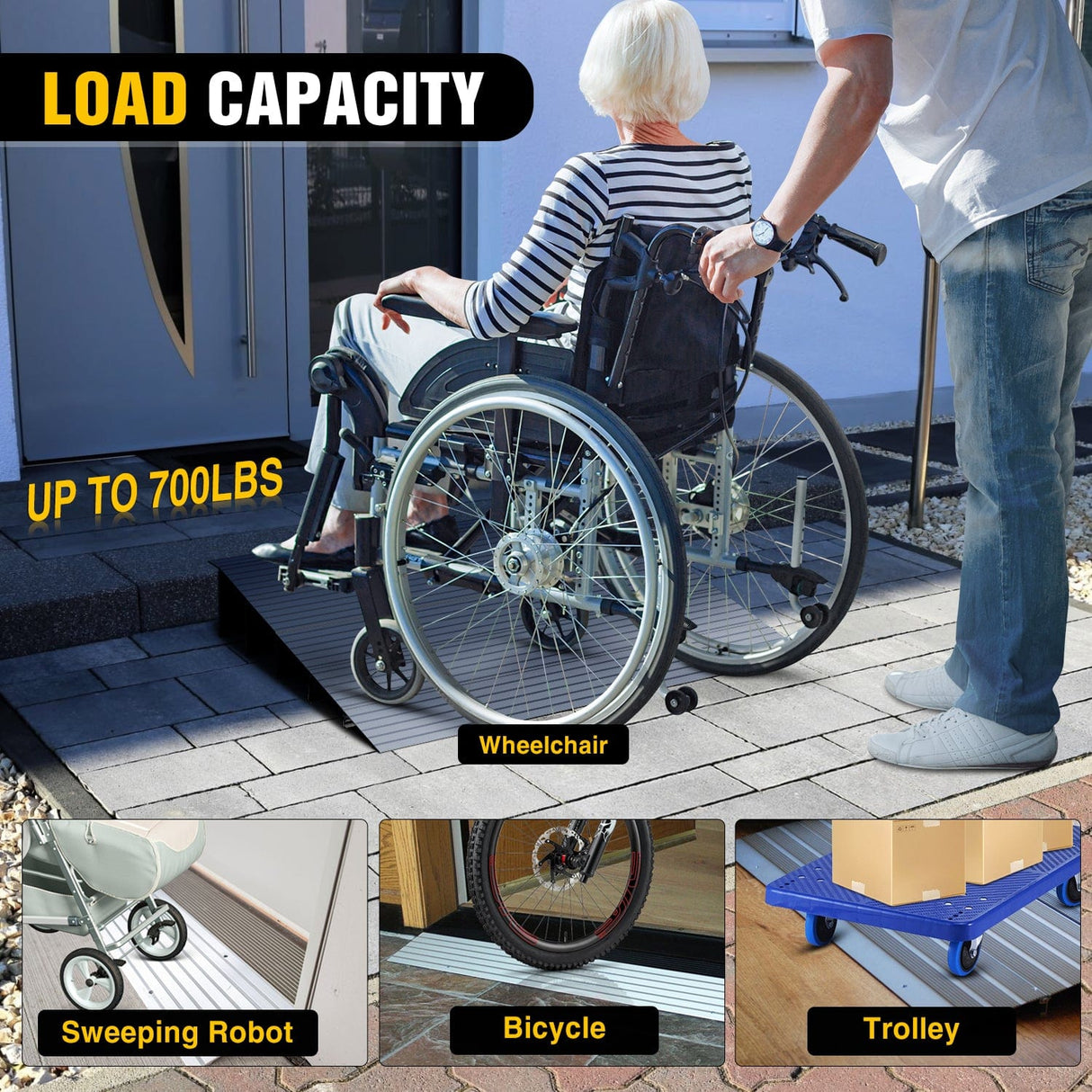 Door Threshold Ramp 5inch Rise Portable Aluminum