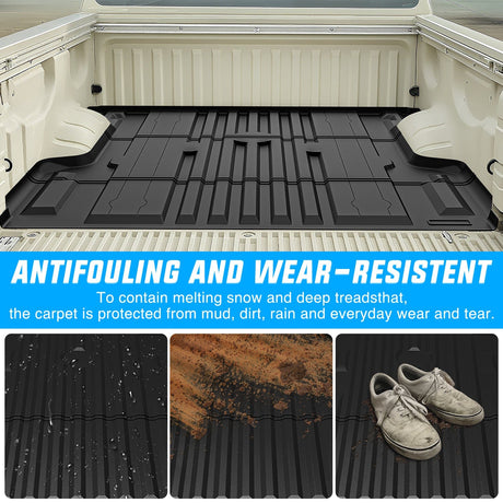 Nilight Truck Bed Mat 5.5 FT for 2004-2025 Nissan Titan, TPE Heavy-Duty Pick-up Bed Liner Accessories, Anti-Slip Texture, All Weather Protection