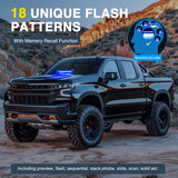 12LED Traffic Advisor Strobe Light Bar Blue Emergency Warning Hazard Safety Dash Front/Rear Windshield Flashing Lights for Cars Trucks Police Firefighter Plow Construction Vehicles
