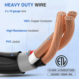 EV Dryer Y Splitter Adapter Cord 30 Amp Male Plug to Two 30Amp Female Receptacle 4 Prong 125V/250V 7500 Watt Pure Copper Conversion Heavy Duty STW 10 AWG Cable 14-30P 14-30R 30M/30F