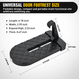 Nilight Car Door Step for Roof Access Universal Car Step Hook for Roof SUV Trucks Folding Aluminum Alloy Vehicle Door Latch Step Pedal With Glass Breaker Safety Hammer, Max Load 400lbs, 2 Pack Black