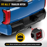 Trailer Hitch Step Hitch Bumper Mount 2 Inch Receiver Bolt-On Bike Hitch Receiver Tube Trailer Truck RV Cargo Receiver Hitch 5000 Lbs Powder Coated