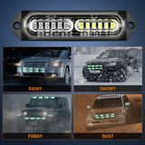 Nilight 8PCS 12LED Green White Emergency Strobe Lights