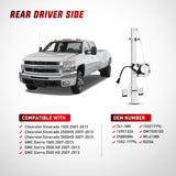 Nilight Power Window Regulator/Motor Rear Driver Side Compatible with Chevrolet Silverado/GMC Sierra 1500 2500 HD 3500 HD 2007 2008 2009 2010 2011 2012 2013,Rear Left,741-388